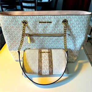 Michael Kors logo purse with coordinating wallet